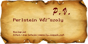 Perlstein Vászoly névjegykártya